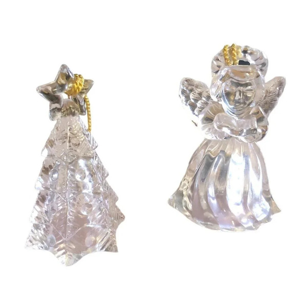 GORHAM Set 3 Snowman Tree & Angel Lady Anne Crystal Christmas Xmas Tree Ornament - Picture 4 of 7